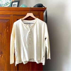 Cream Toad & Co long sleeve Henley